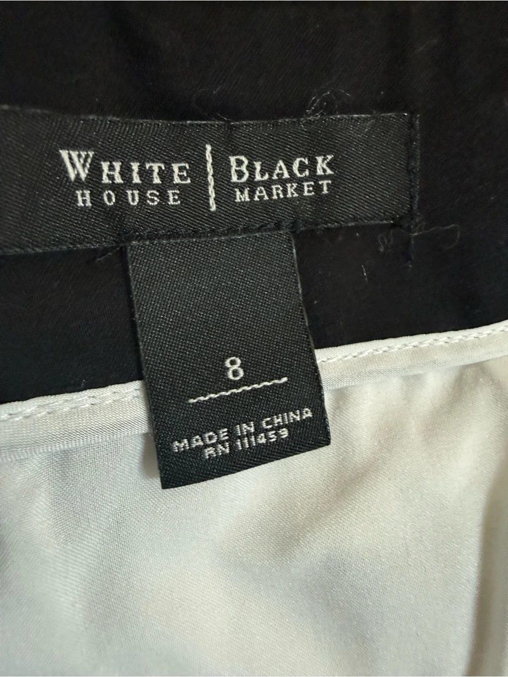 White House Black Market- (8)Black, White & Brown Geometric Pencil Skirt - Picture 4 of 11